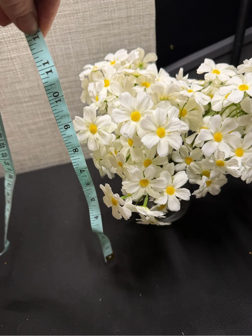 White Daisy Bouquet in Clear Glass Vase - Home Accents